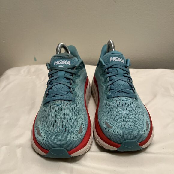 HOKA One One Clifton 8 Aquarelle Teal Running Sneaker- Women’s 7B - Picture 3 of 9